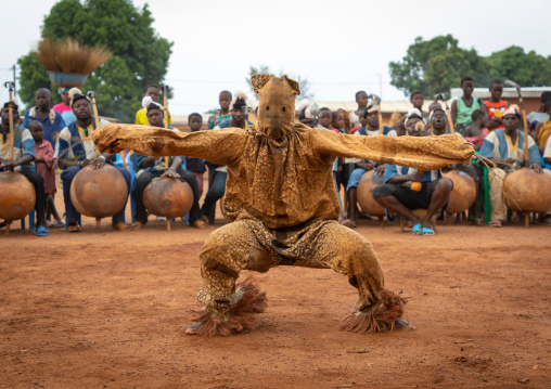 Boloye dance of the panther man in the Senufo community, Savanes district, Waraniene, Ivory Coast