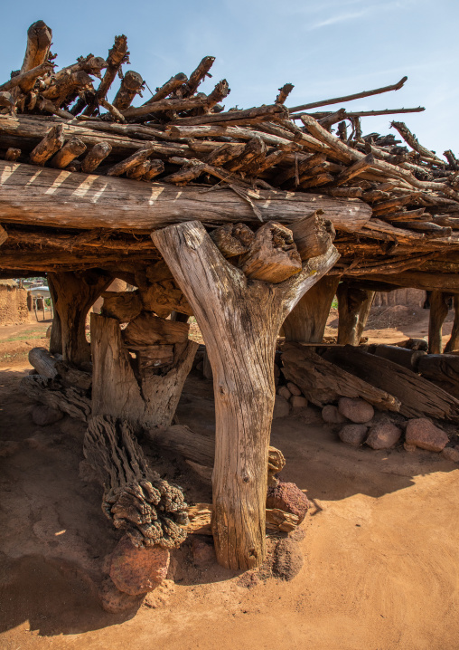 Palaver hut used as a gathering spot for the Senufo men, Savanes district, Niofoin, Ivory Coast