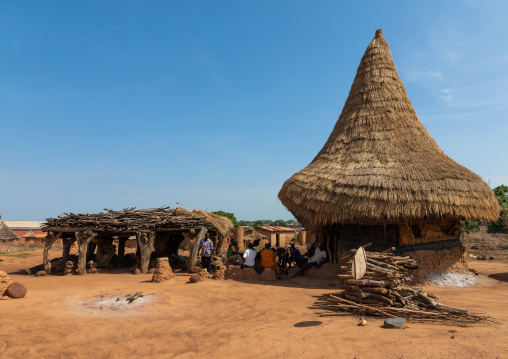 Senufo fetish house whose roof gets a new layer every year, Savanes district, Niofoin, Ivory Coast