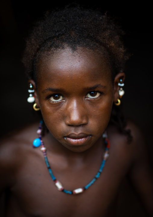 Portrait of a Peul tribe girl, Savanes district, Boundiali, Ivory Coast