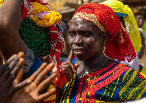 Dan tribe women celebrating the yam harvest in a village, Bafing, Godoufouma, Ivory Coast