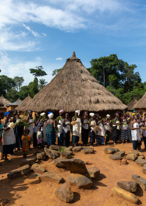 Dan tribe women dancing during a ceremony, Bafing, Gboni, Ivory Coast