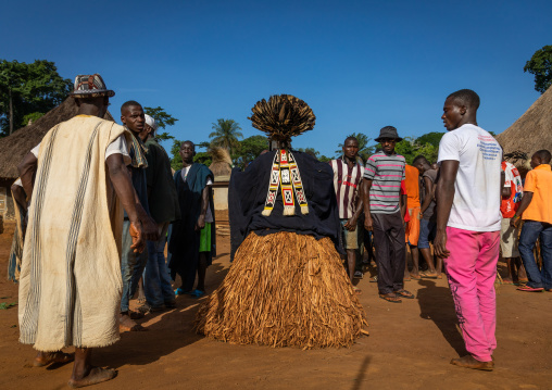 Dan tribe mask sacred dance during a ceremony, Bafing, Gboni, Ivory Coast
