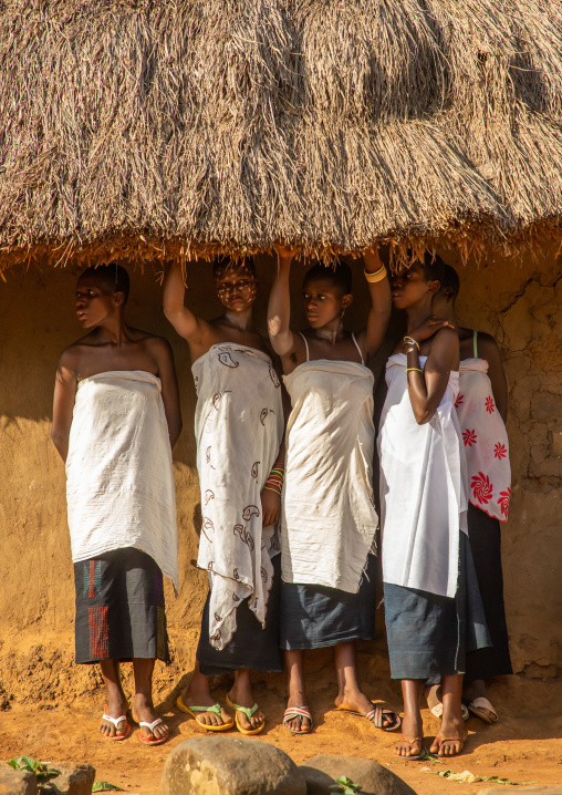 Dan tribe young women during a ceremony, Bafing, Gboni, Ivory Coast