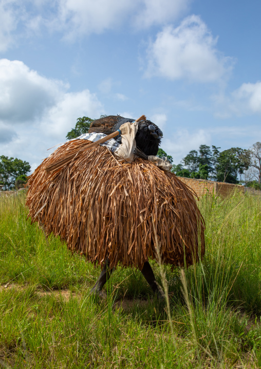 We Guere sacred mask dance during a ceremony, Guémon, Bangolo, Ivory Coast