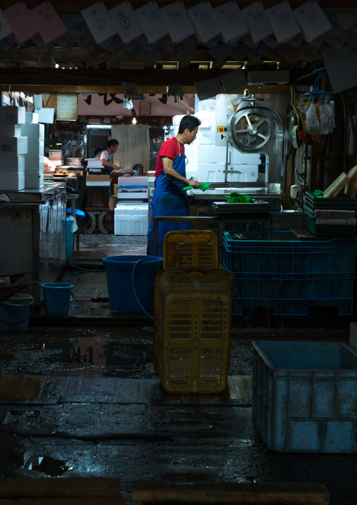 Tsukiji fish market, Kanto region, Tokyo, Japan