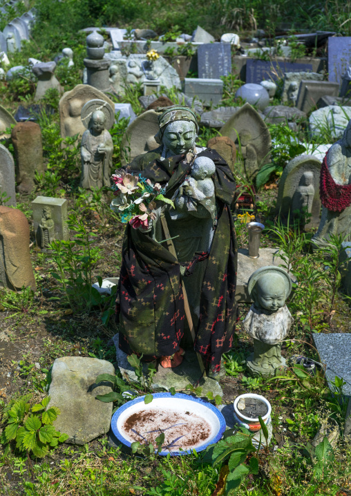 The remains of a destroyed cemetery after the 2011 earthquake and tsunami, Fukushima prefecture, Tairatoyoma beach, Japan
