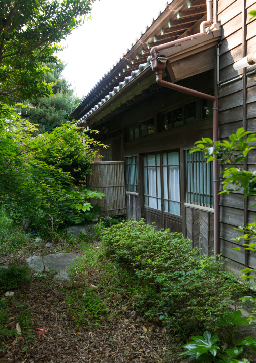 Abandoned house in the highly contaminated area after the daiichi nuclear power plant irradiation, Fukushima prefecture, Naraha, Japan