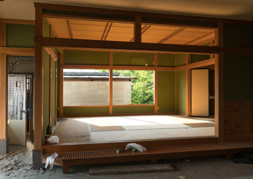 Inside an abandoned house in the highly contaminated area after the earthquake and the the daiichi nuclear power plant irradiation, Fukushima prefecture, Naraha, Japan