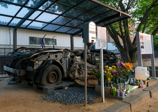 A shrine to police victims of the 2011 tsunami, Fukushima prefecture, Tomioka, Japan