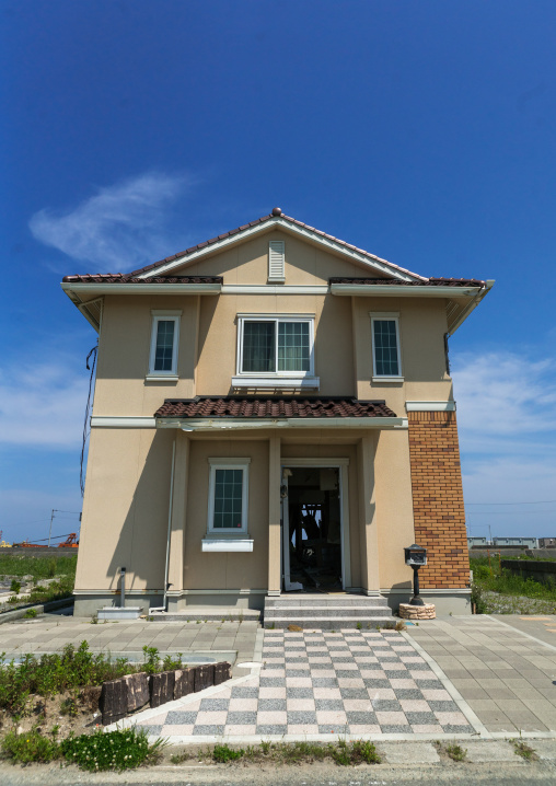 A house destroyed by the 2011 earthquake and tsunami five years after, Fukushima prefecture, Namie, Japan
