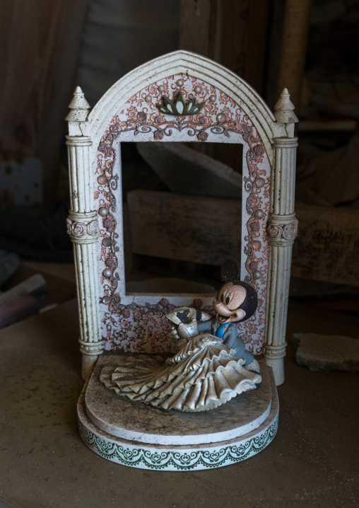 Mickey mouse toy inside a house destroyed by the 2011 earthquake and tsunami five years after, Fukushima prefecture, Namie, Japan