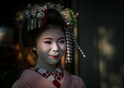 Portrait of a 16 years old maiko called chikasaya, Kansai region, Kyoto, Japan