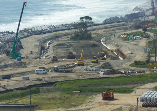 Bags containing irradiated debris are stacked in an area that was affected by the 2011 tsunami and nuclear disaster, Fukushima prefecture, Naraha, Japan
