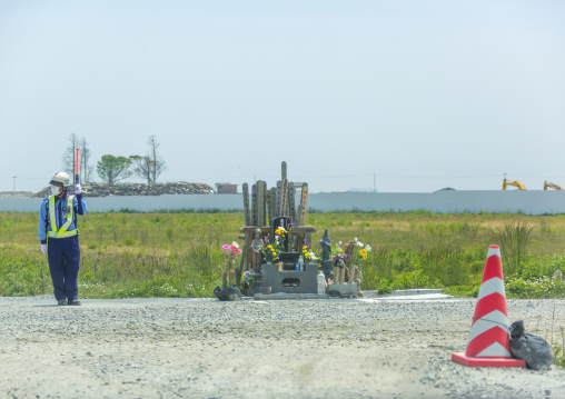 A shrine to victims of the 2011 tsunami five years after, Fukushima prefecture, Namie, Japan