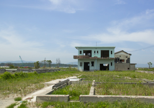 A house destroyed by the 2011 earthquake and tsunami five years after, Fukushima prefecture, Namie, Japan