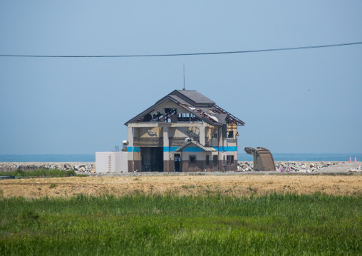 A house destroyed by the 2011 earthquake and tsunami five years after, Fukushima prefecture, Namie, Japan