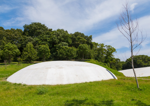The concrete shells of the Teshima art museum, Kagawa prefectiure, Teshima, Japan