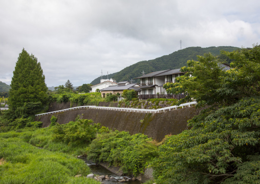 Houses in a countryside landscape, Izu peninsula, Izu, Japan