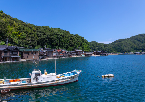 Fishermen boat in the bay, Kyoto prefecture, Ine, Japan