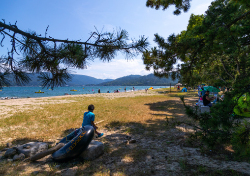 Beach along the sandbar in Amanohashidate, Kyoto Prefecture, Miyazu, Japan