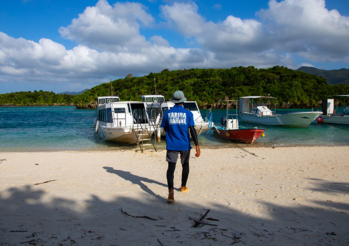 Glass-bottom boats on Kabira bay, Yaeyama Islands, Ishigaki-jima, Japan