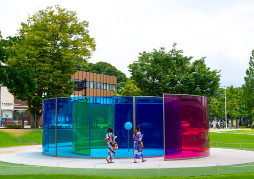 Colour activity house by olafur eliasson outside of the 21st century museum of contemporary art, Ishikawa Prefecture, Kanazawa, Japan