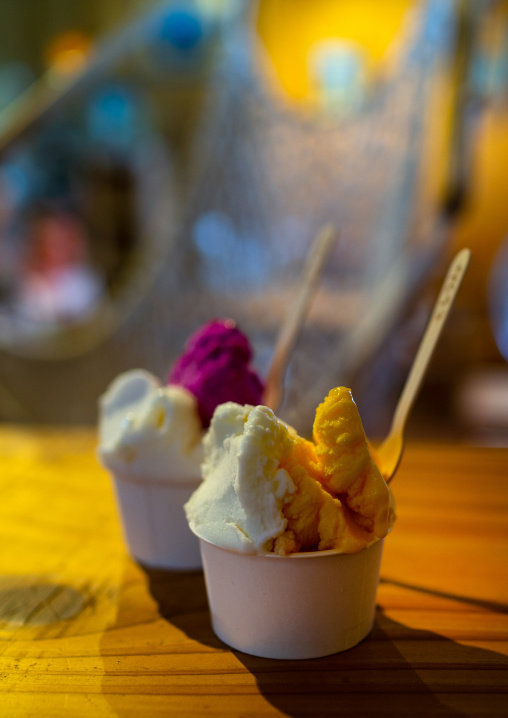 Ice cream on a table, Kagoshima Prefecture, Yakushima, Japan