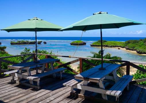Restaurant on hoshizuna beach, Yaeyama Islands, Iriomote, Japan
