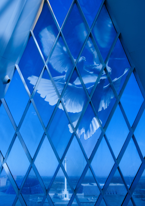 Doves At The Palace Of Peace And Reconciliation In Astana, Kazakhstan
