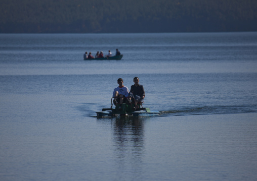 People Doing Pedal Boat On Burabay Lake, Kazakhstan