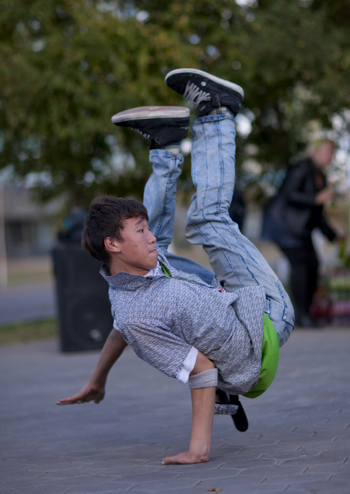 Break Dancer In Action In Astana, Kazakhstan
