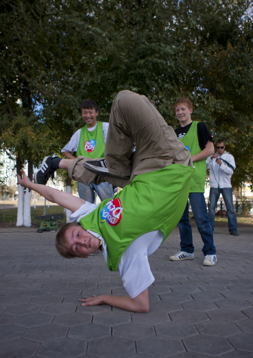 Break Dancer In Action In Astana, Kazakhstan