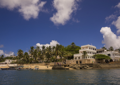 Houses, Hotels and boats on the waterfront, Lamu county, Shela, Kenya