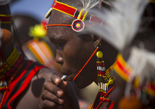 Turkana tribesmen dancing, Turkana lake, Loiyangalani, Kenya