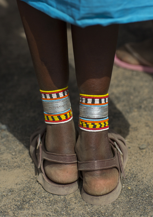 Samburu dancer's ankle decorations, Turkana lake, Loiyangalani, Kenya