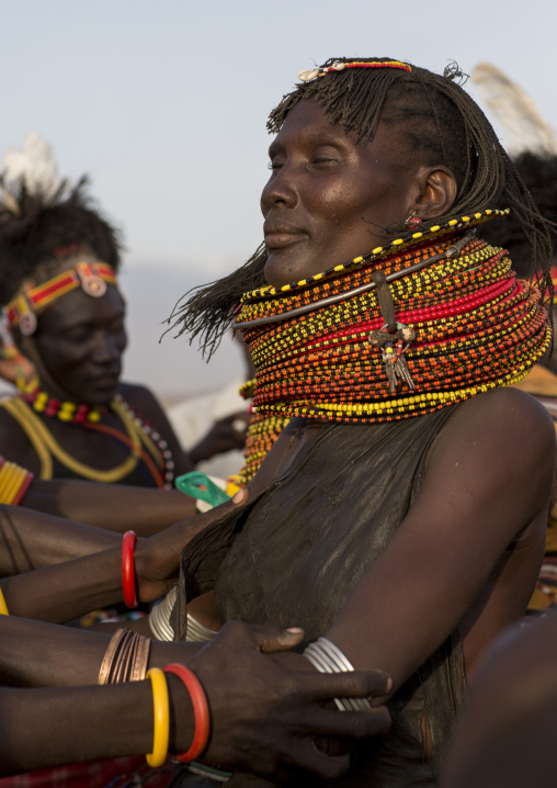 Turkana tribe people dancing, Turkana lake, Loiyangalani, Kenya