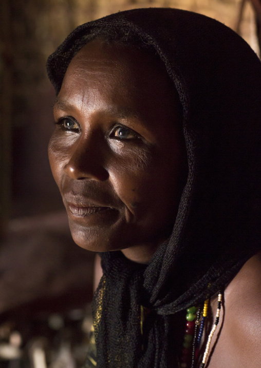 Borana tribe woman inside a hut, Marsabit district, Marsabit, Kenya