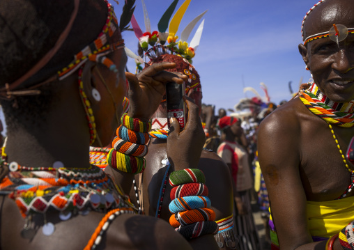 Turkana tribe people dancing, Turkana lake, Loiyangalani, Kenya