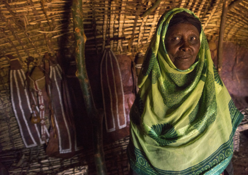 Borana tribe woman inside a hut, Marsabit district, Marsabit, Kenya