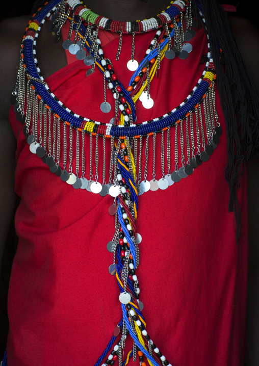 Detail of masai warrior's decoration, Nakuru county, Nakuru, Kenya