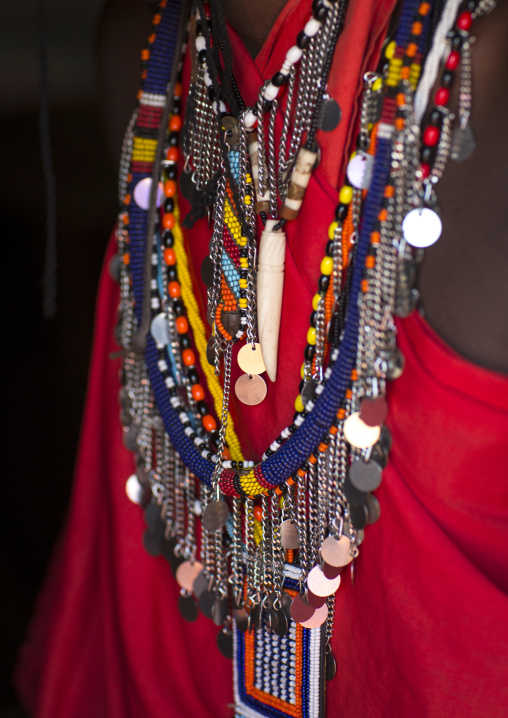 Detail of masai warrior's decoration, Nakuru county, Nakuru, Kenya