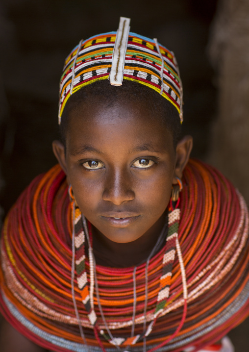 Portrait of a rendille tribeswoman, Marsabit district, Ngurunit, Kenya