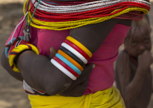 Rendille tribeswoman bracelets, Marsabit district, Ngurunit, Kenya