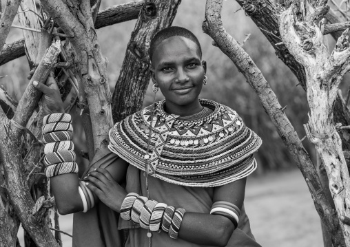 Portrait of a rendille tribeswoman, Marsabit district, Ngurunit, Kenya