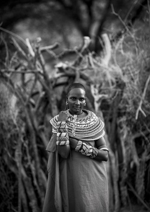 Portrait of a rendille tribeswoman, Marsabit district, Ngurunit, Kenya