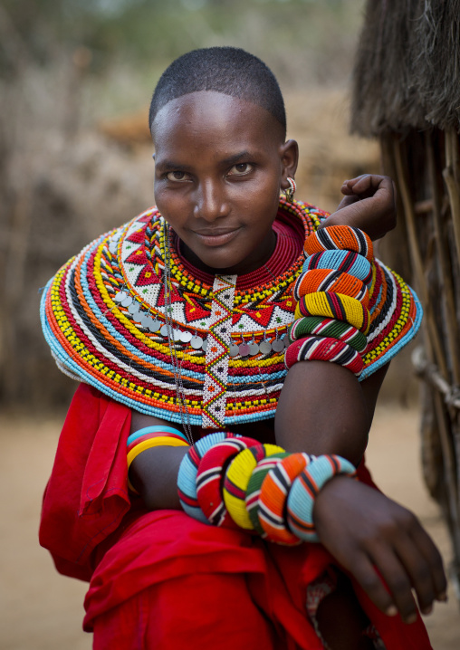 Portrait of a rendille tribeswoman, Marsabit district, Ngurunit, Kenya