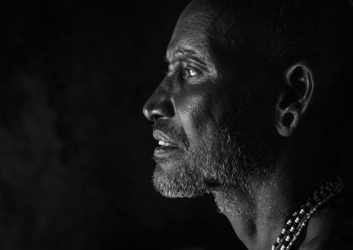 Portrait of a mature samburu tribesman, Samburu county, Samburu national reserve, Kenya