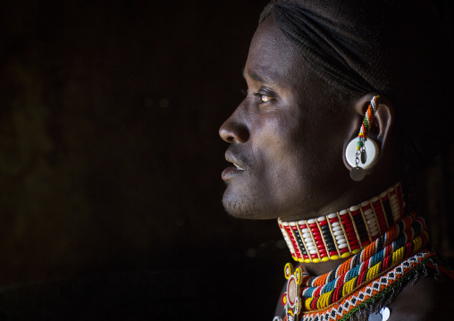 Portrait of a samburu tribesman morane, Samburu county, Samburu national reserve, Kenya