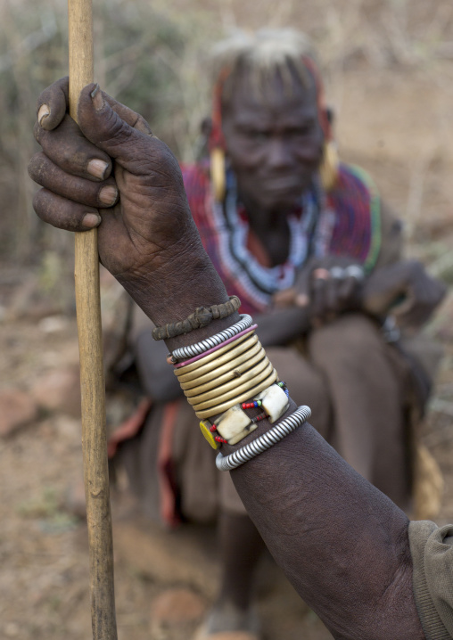 Pokot women wear large necklaces made from the stems of sedge grass, Baringo county, Baringo, Kenya